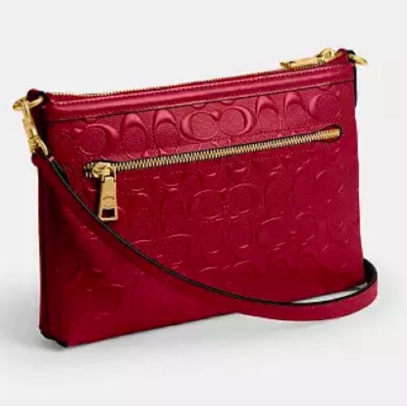 COACH (+4 free items*) Legacy Zip Top Crossbody Bag Signature Leather, brass - Picture 9 of 10